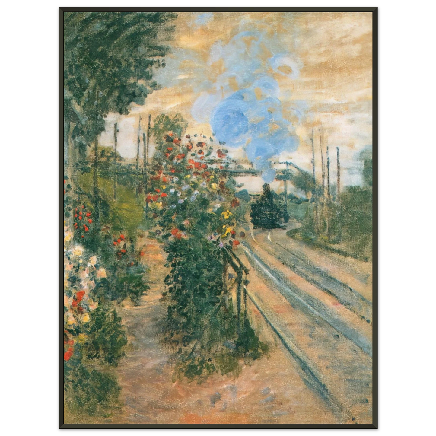 claude monet  Arriving at Montegeron Framed Art Print  - Aluminum Frame - 60x80 cm / 24x32 inches