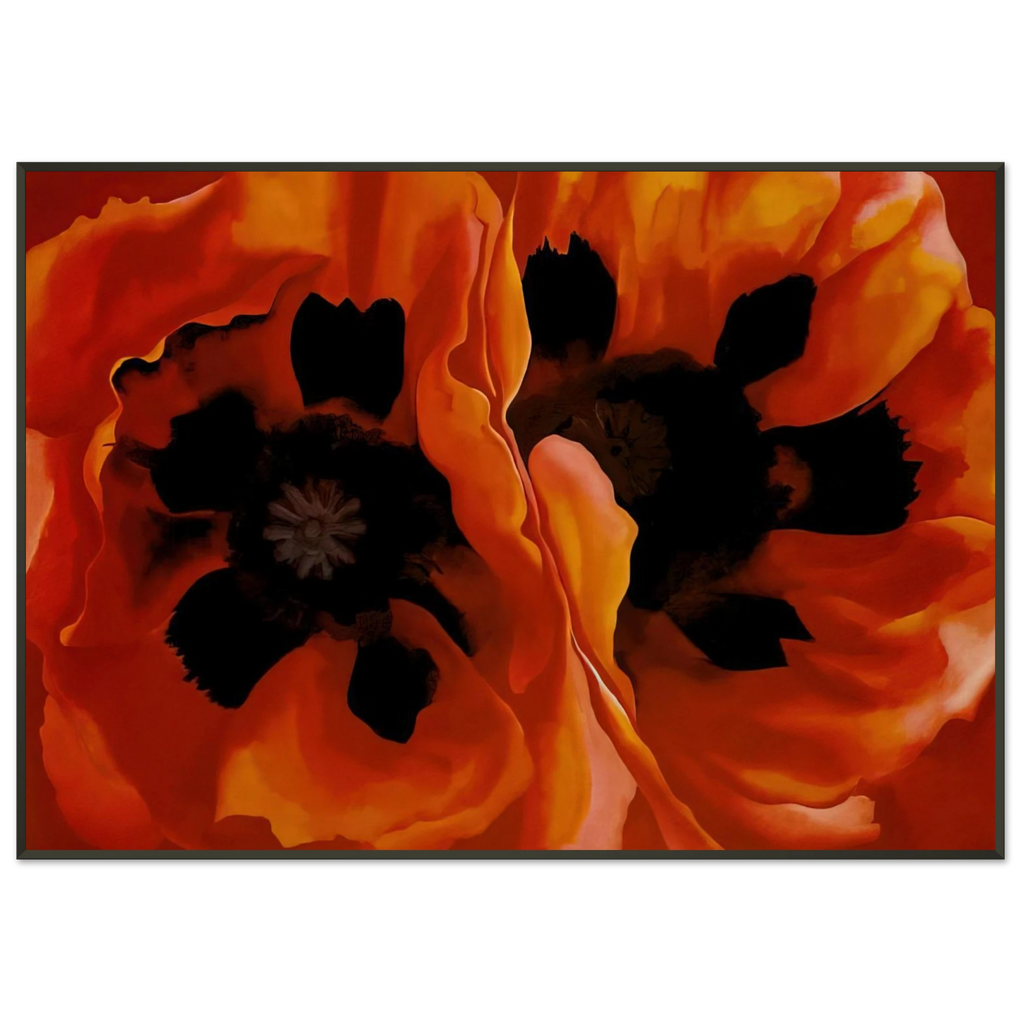 Georgia OKeeffe  Oriental Poppies Framed Art Print  - Aluminum Frame - 21x29.7 cm / 8x12"