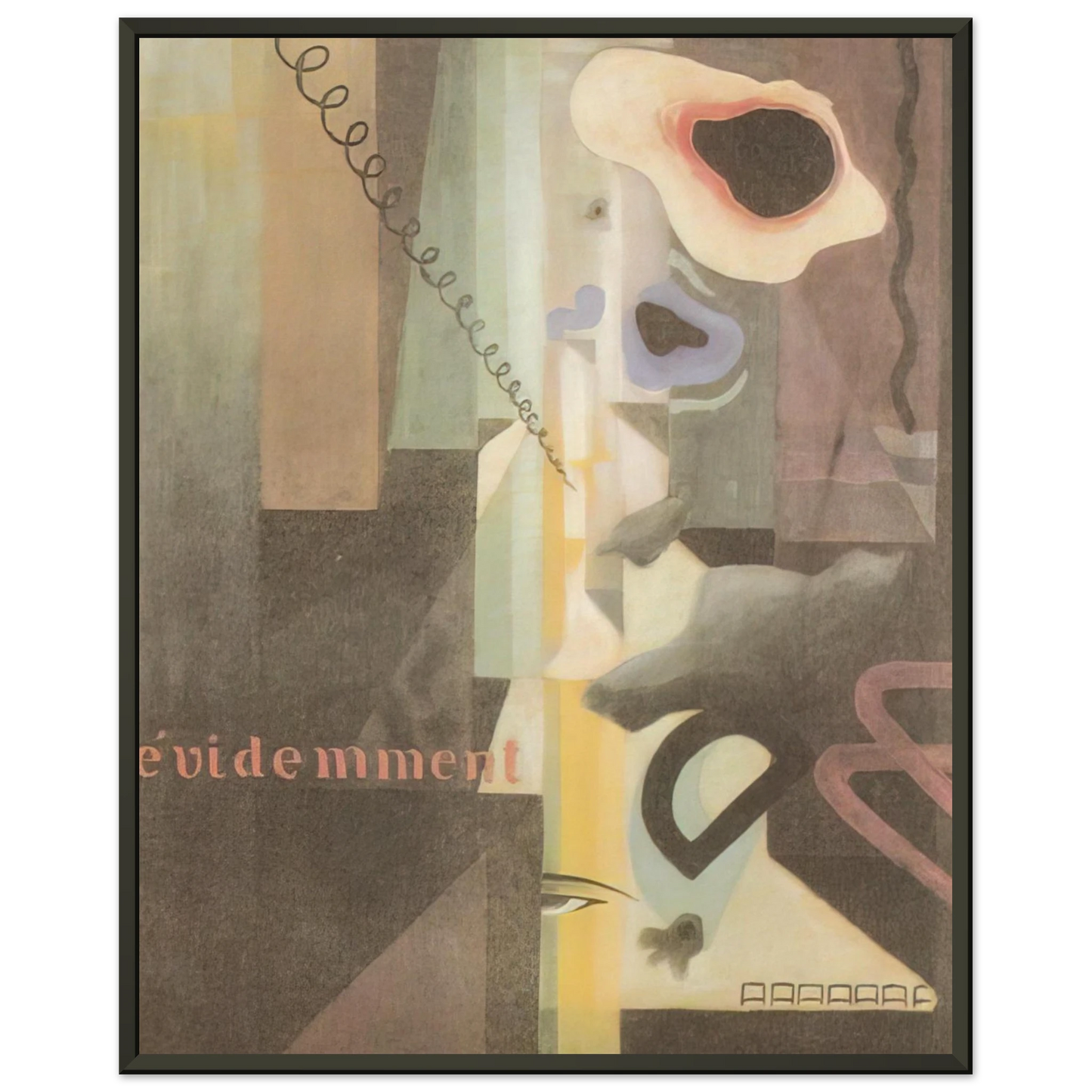 Julius Evola  Composizione Paesaggio Dada n 3 o n 2  1921 Framed Art Print  - Aluminum Frame - 40x50 cm / 16x20 inches