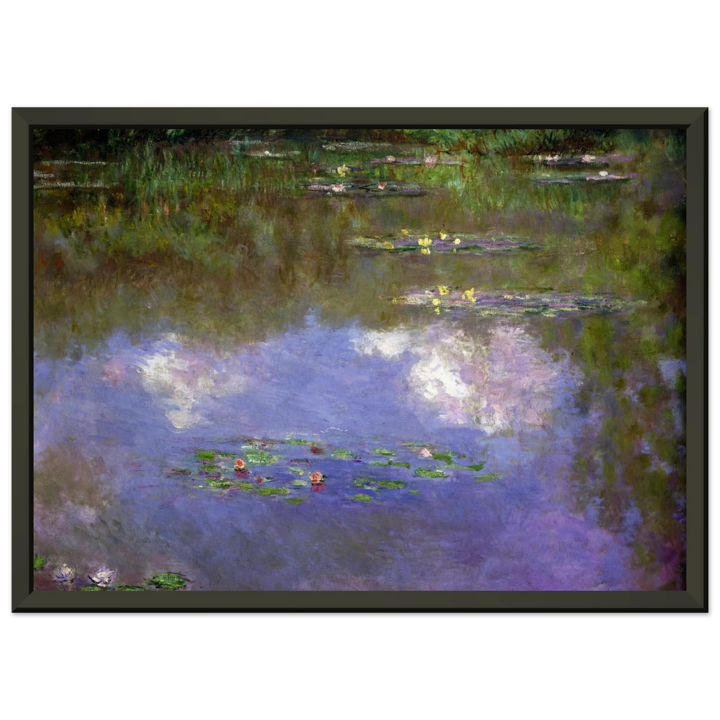claude monet  Water Lilies The Clouds Framed Art Print  - Aluminum Frame - 70x100 cm / 28x40 inches