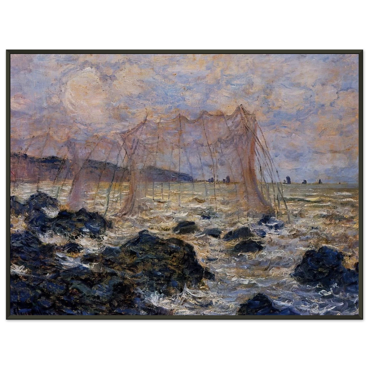 claude monet  The Nets Framed Art Print  - Aluminum Frame - 70x100 cm / 28x40 inches