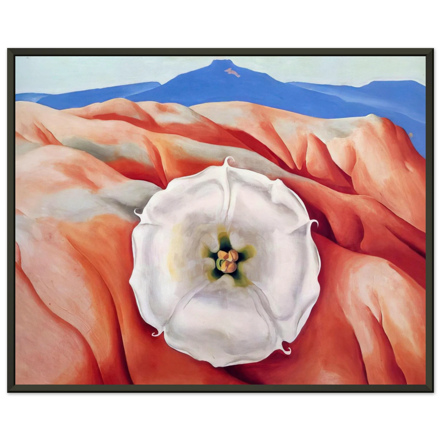 Georgia OKeeffe  Red hills and white flower II Framed Art Print  - Aluminum Frame - 40x50 cm / 16x20 inches