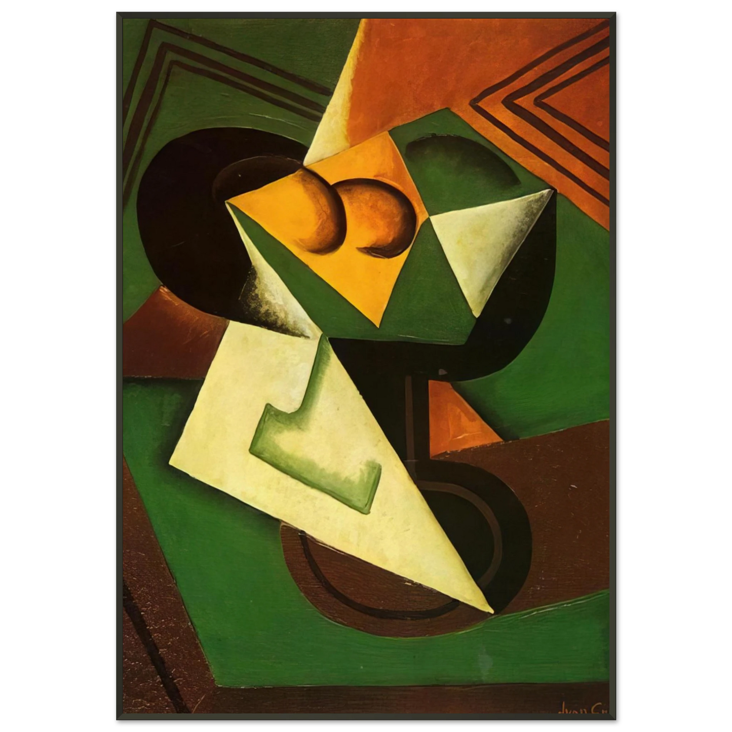 Juan Gris  FRUIT BOWL AND FRUIT Framed Art Print  - Aluminum Frame - 21x29.7 cm / 8x12"