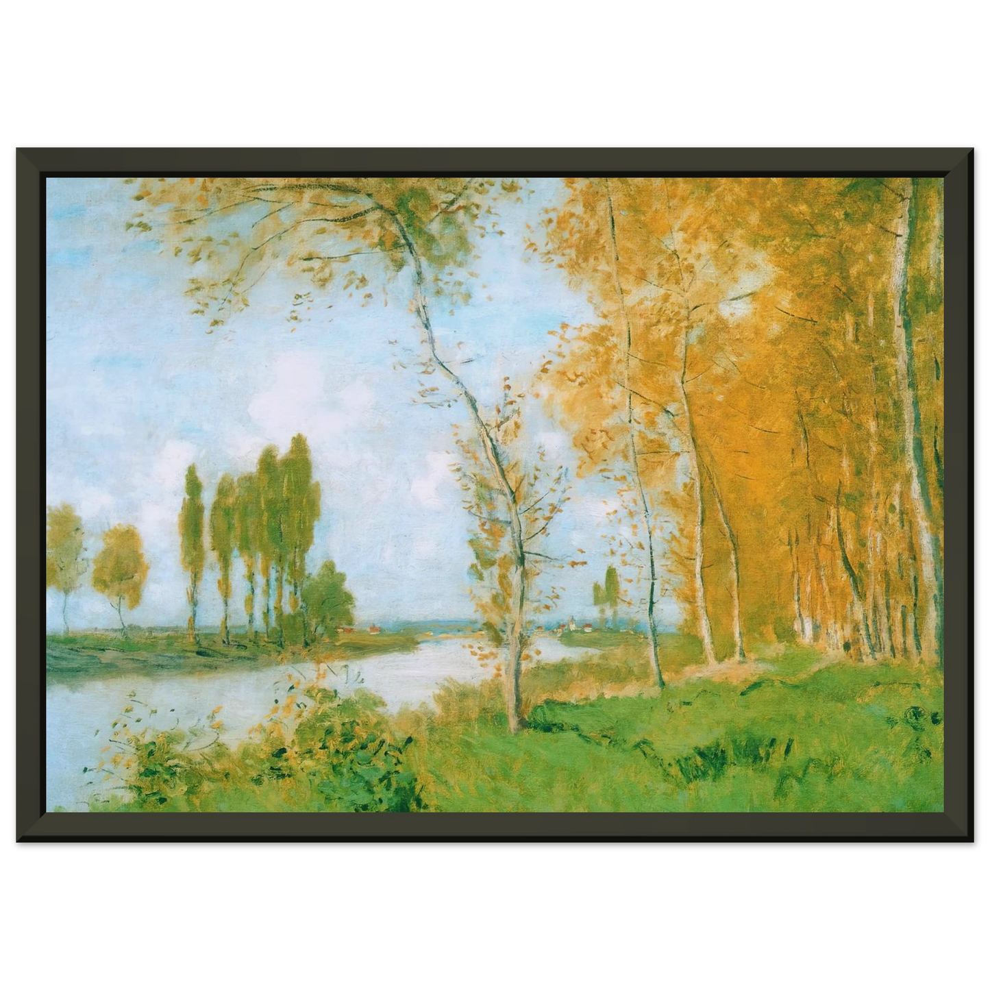 claude monet  The Spring in Argentuil Framed Art Print  - Aluminum Frame - 40x50 cm / 16x20 inches