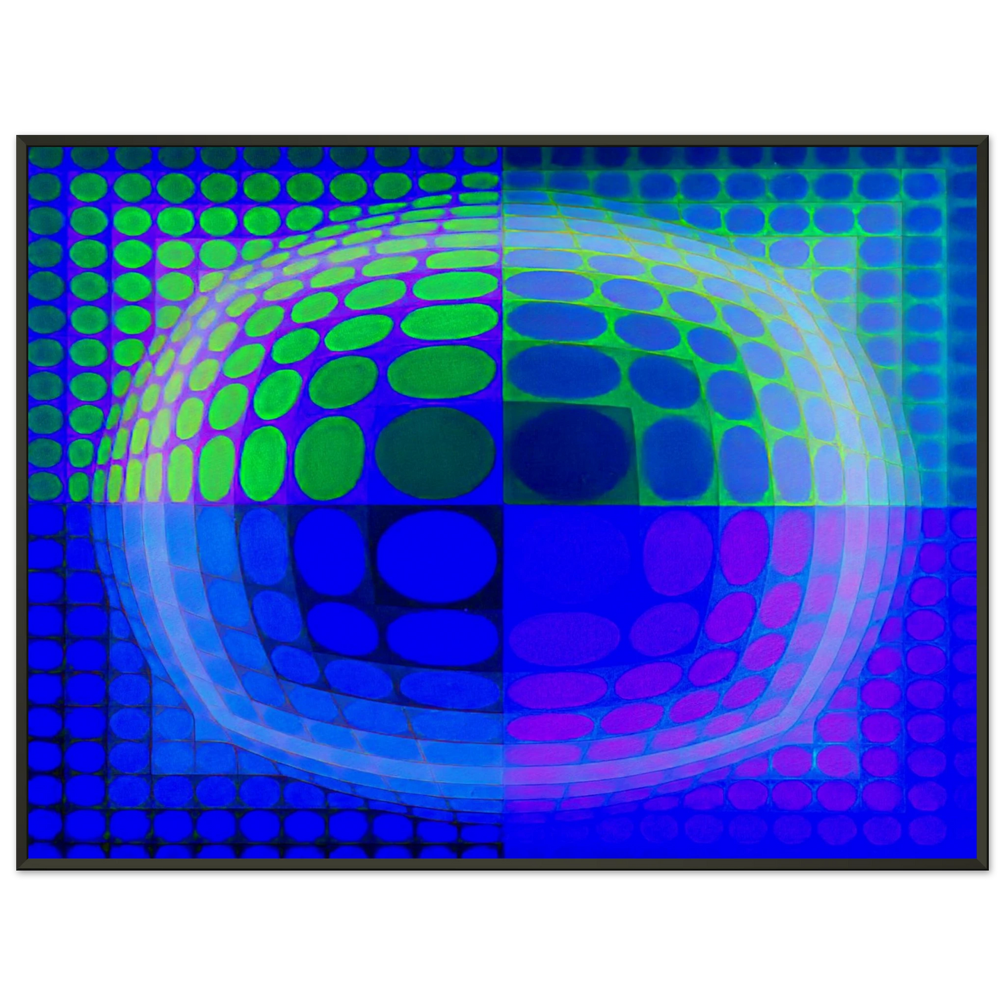 Victor Vasarely  PalKet  1974 Framed Art Print  - Aluminum Frame - 70x100 cm / 28x40 inches