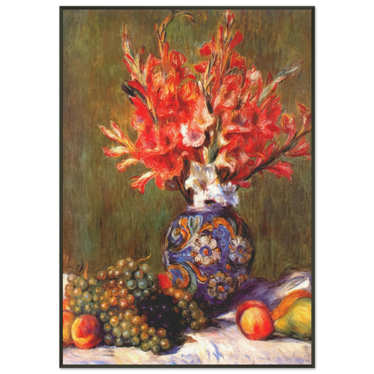 PierreAuguste Renoir  Still Life Flowers and Fruit Framed Art Print  - Aluminum Frame - 21x29.7 cm / 8x12"