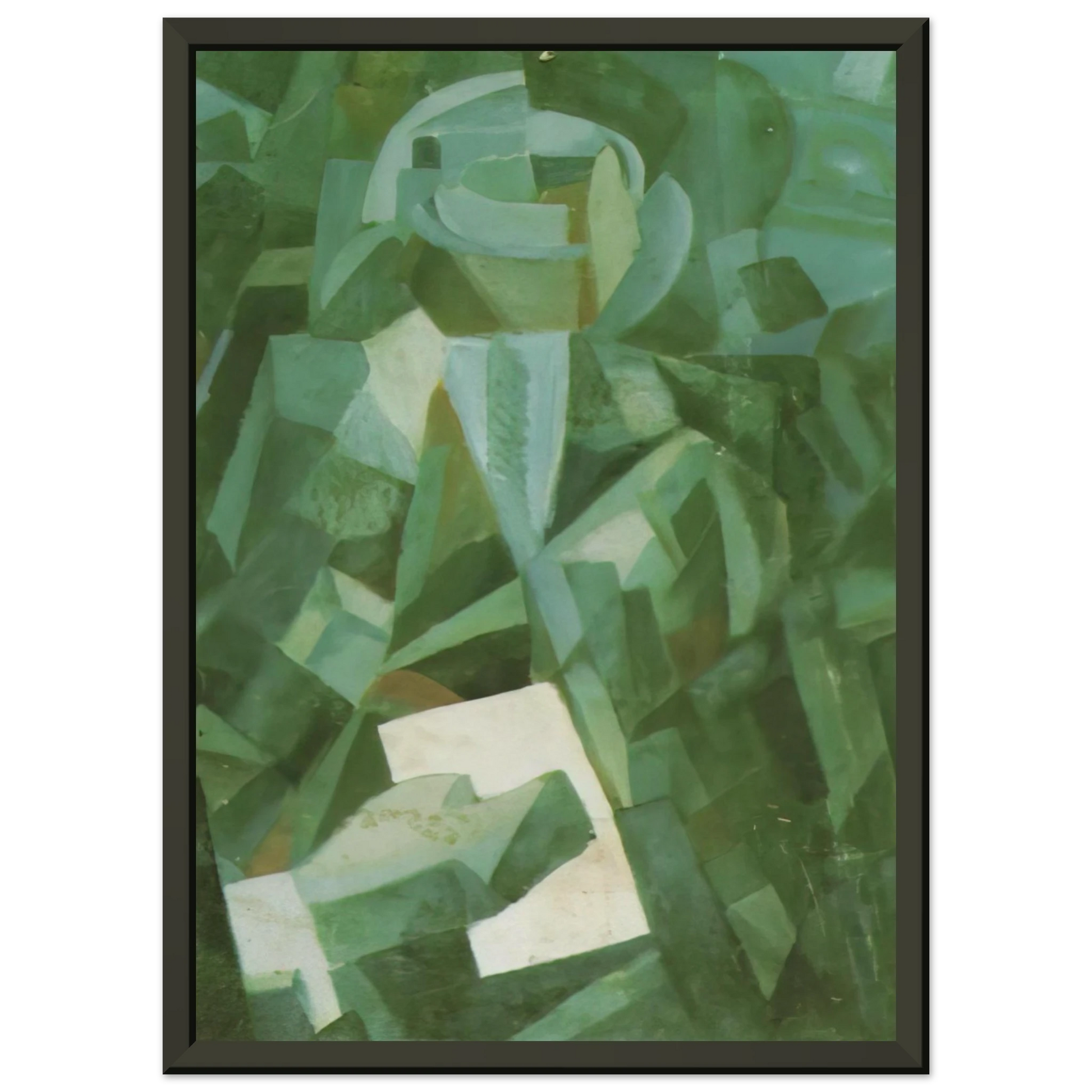 Salvador Dali  CUBIST COMPOSITION PORTRAIT OF A SEATED PERSON HOLDING A LETTER Framed Art Print  - Aluminum Frame - 40x50 cm / 16x20 inches