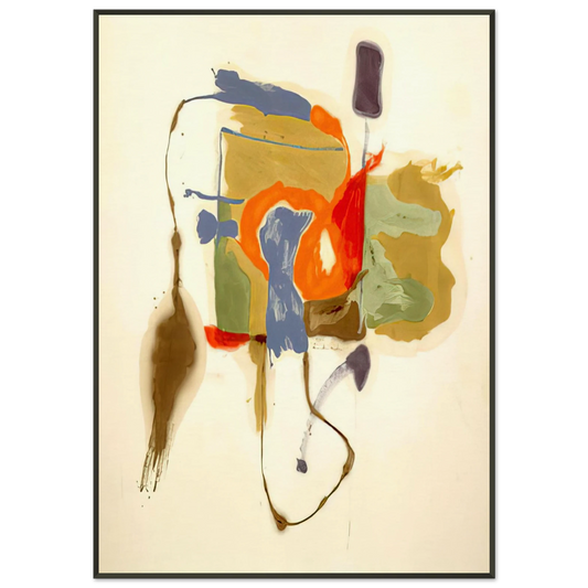 Helen Frankenthaler  Blue Form in a Scene  1961 Framed Art Print  - Aluminum Frame - 21x29.7 cm / 8x12"