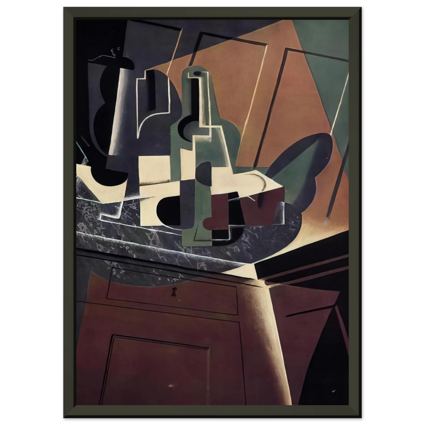 Juan Gris  THE SIDEBOARD 1917 Framed Art Print  - Aluminum Frame - 40x50 cm / 16x20 inches