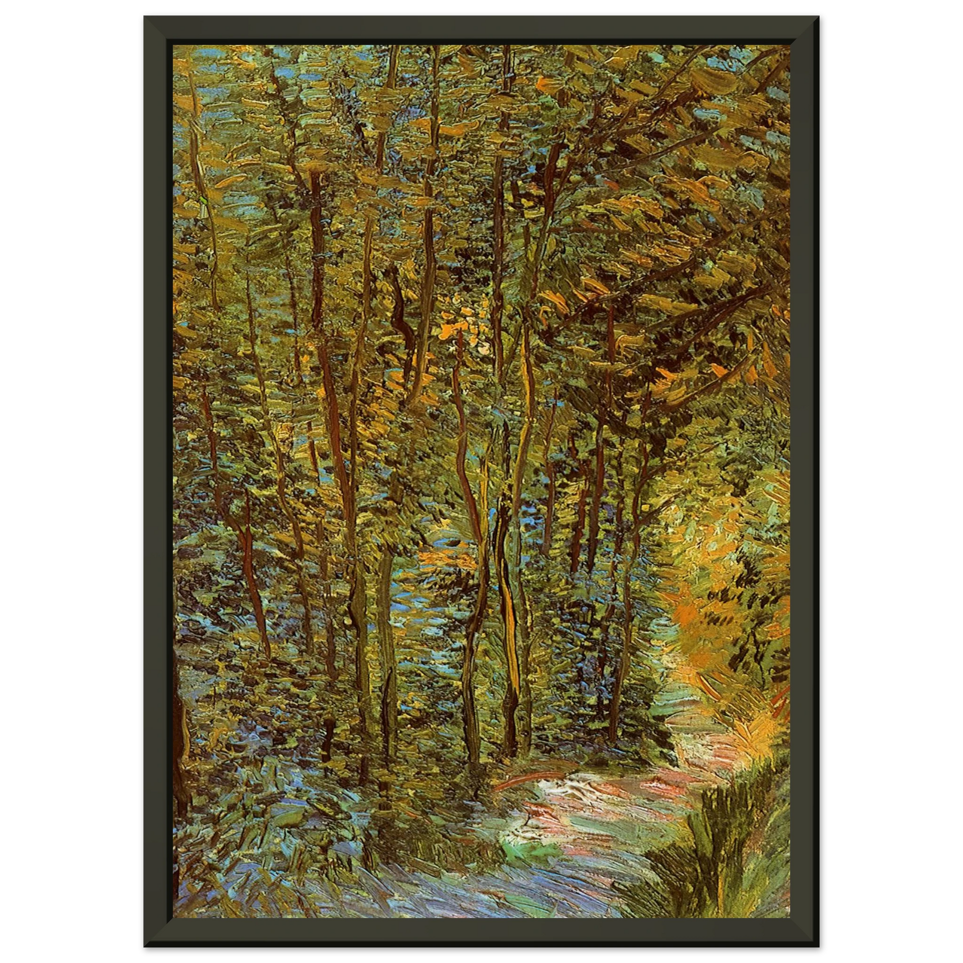 Vincent van Gogh  Path in the Woods Framed Art Print  - Aluminum Frame - 70x100 cm / 28x40 inches