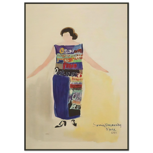 Sonia Delaunay  ROBE POEME OUBLIONS LES OISEAUX 1922 Framed Art Print  - Aluminum Frame - 21x29.7 cm / 8x12"