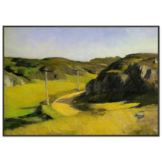 Edward Hopper  Road in Maine Framed Art Print  - Aluminum Frame - 21x29.7 cm / 8x12"