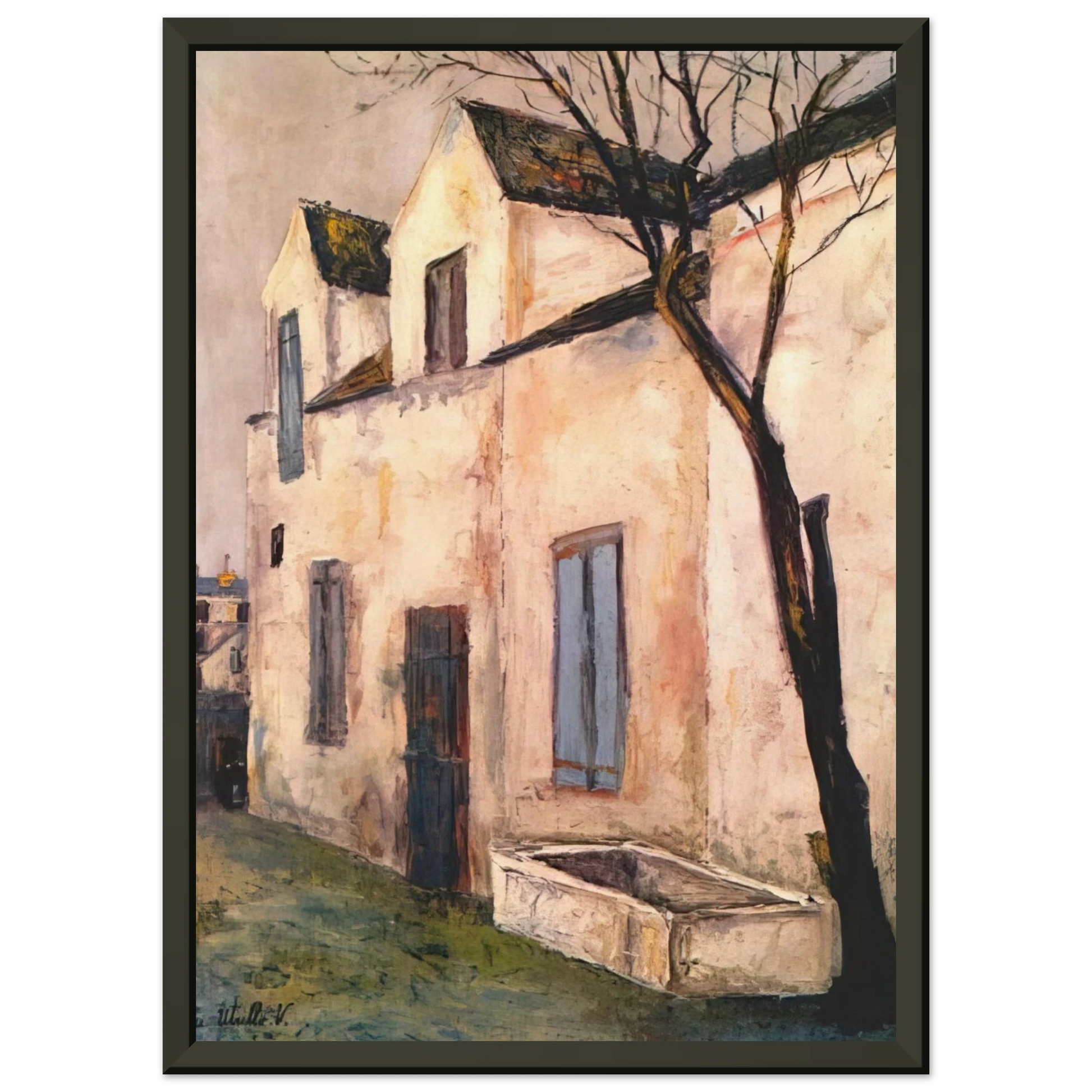 Maurice Utrillo  THE DEBRAY FARM Framed Art Print  - Aluminum Frame - 60x80 cm / 24x32 inches