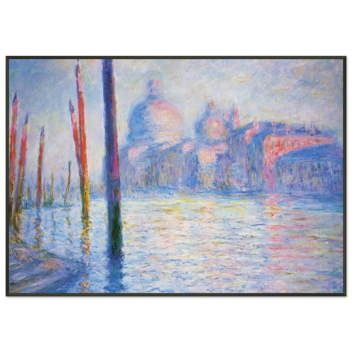 claude monet  The Grand Canal 02 Framed Art Print  - Aluminum Frame - 21x29.7 cm / 8x12"