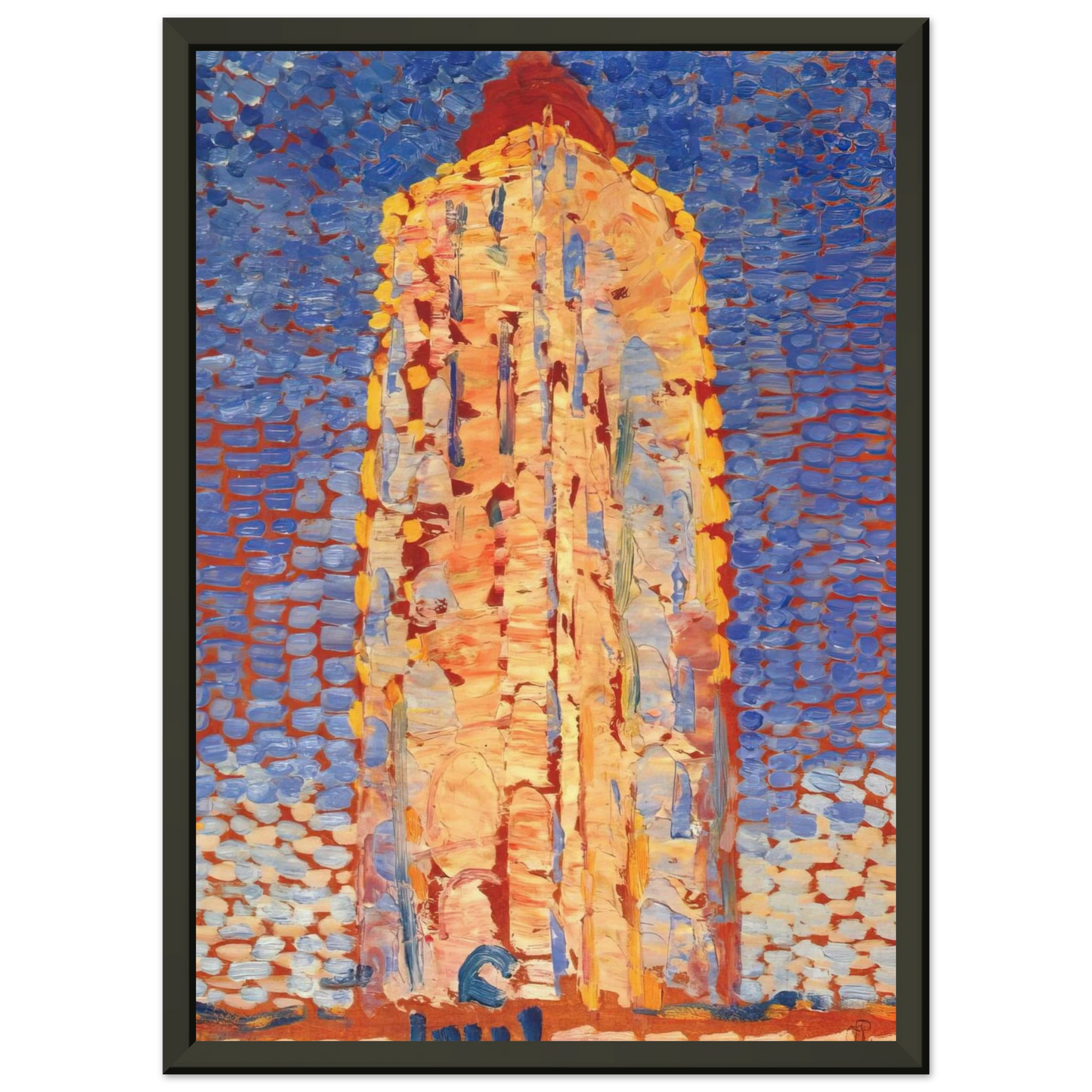 Piet Mondrian  Lighthouse in Westkapelle Framed Art Print  - Aluminum Frame - 60x80 cm / 24x32 inches