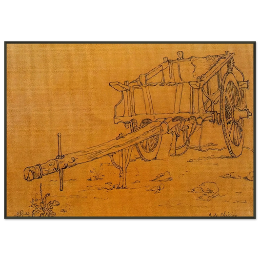 Giorgio de Chirico  THE CHARIOT Framed Art Print  - Aluminum Frame - 21x29.7 cm / 8x12"