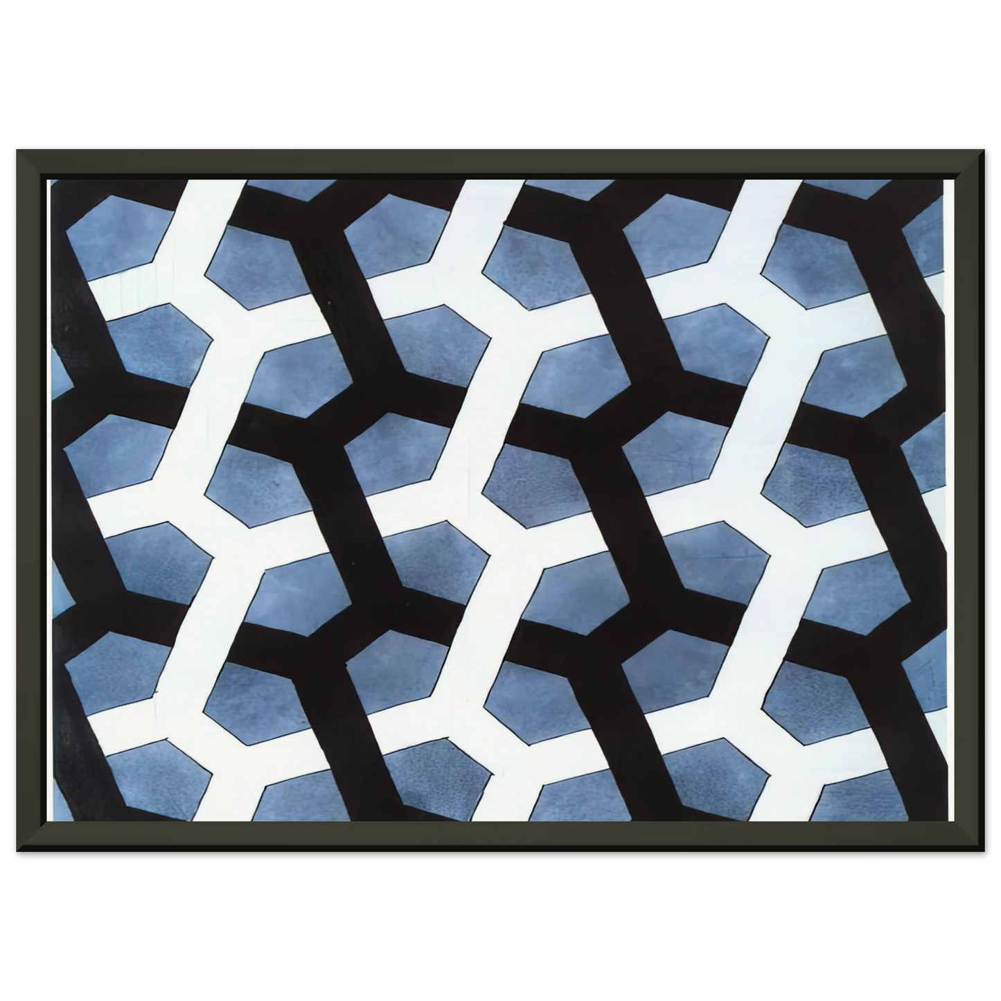 MC Escher  INTERLACED HEXAGON Framed Art Print  - Aluminum Frame - 40x50 cm / 16x20 inches