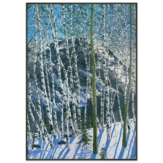 Neil Welliver  Birches  2005 Framed Art Print  - Aluminum Frame - 21x29.7 cm / 8x12"