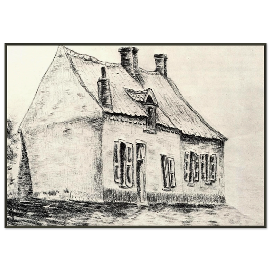 Vincent van Gogh  A house Magros Framed Art Print  - Aluminum Frame - 21x29.7 cm / 8x12"