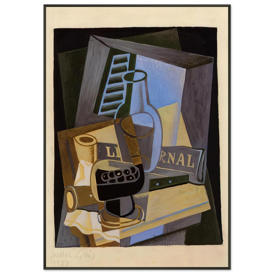 Juan Gris  STILL LIFE IN FRONT OF THE WIINDOW 1922 Framed Art Print  - Aluminum Frame - 21x29.7 cm / 8x12"