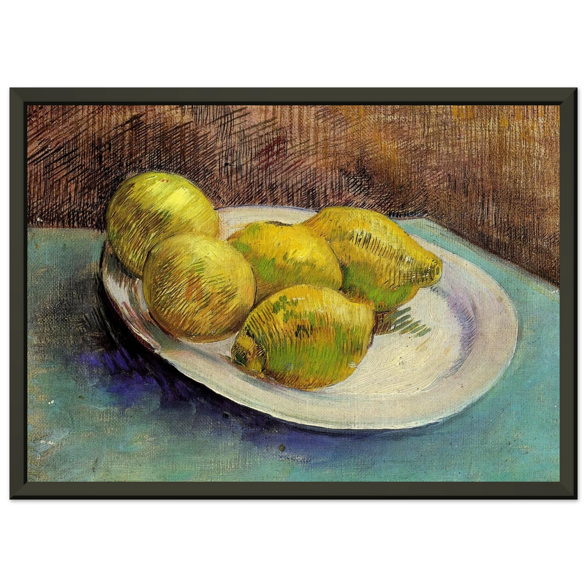 Vincent van Gogh  Still Life with Lemons on a Plate Framed Art Print  - Aluminum Frame - 70x100 cm / 28x40 inches