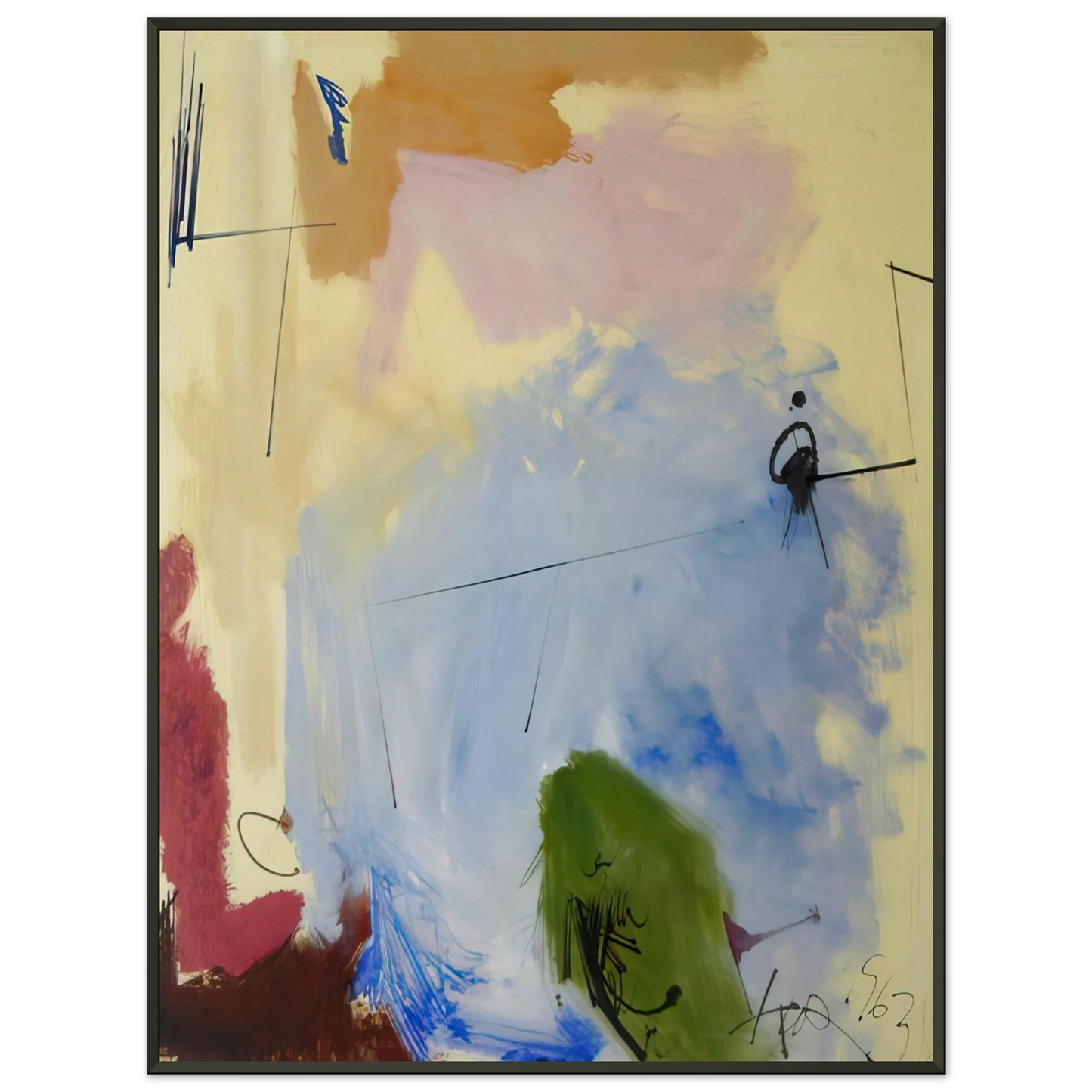 Hassel Smith  At Miss Webbs  1963 Framed Art Print  - Aluminum Frame - 70x100 cm / 28x40 inches