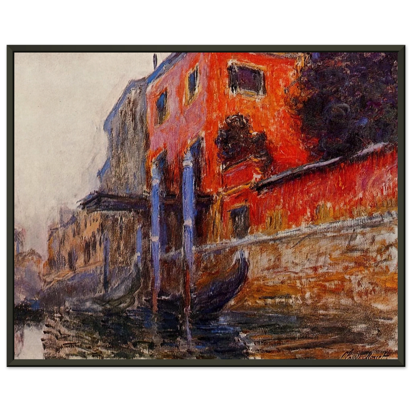 claude monet  The Red House Framed Art Print  - Aluminum Frame - 70x100 cm / 28x40 inches