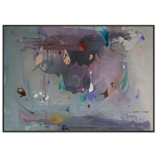Helen Frankenthaler  Grey Fireworks  2000 Framed Art Print  - Aluminum Frame - 21x29.7 cm / 8x12"
