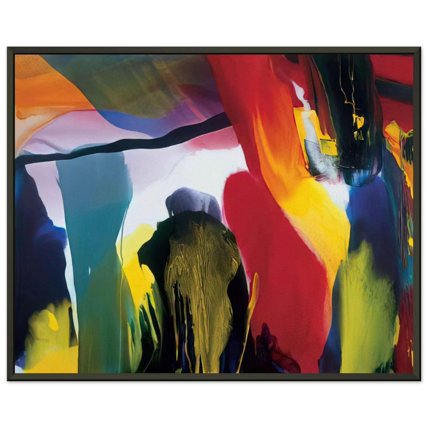 Paul Jenkins  Phenomena Solstice Encounter  2003 Framed Art Print  - Aluminum Frame - 60x80 cm / 24x32 inches