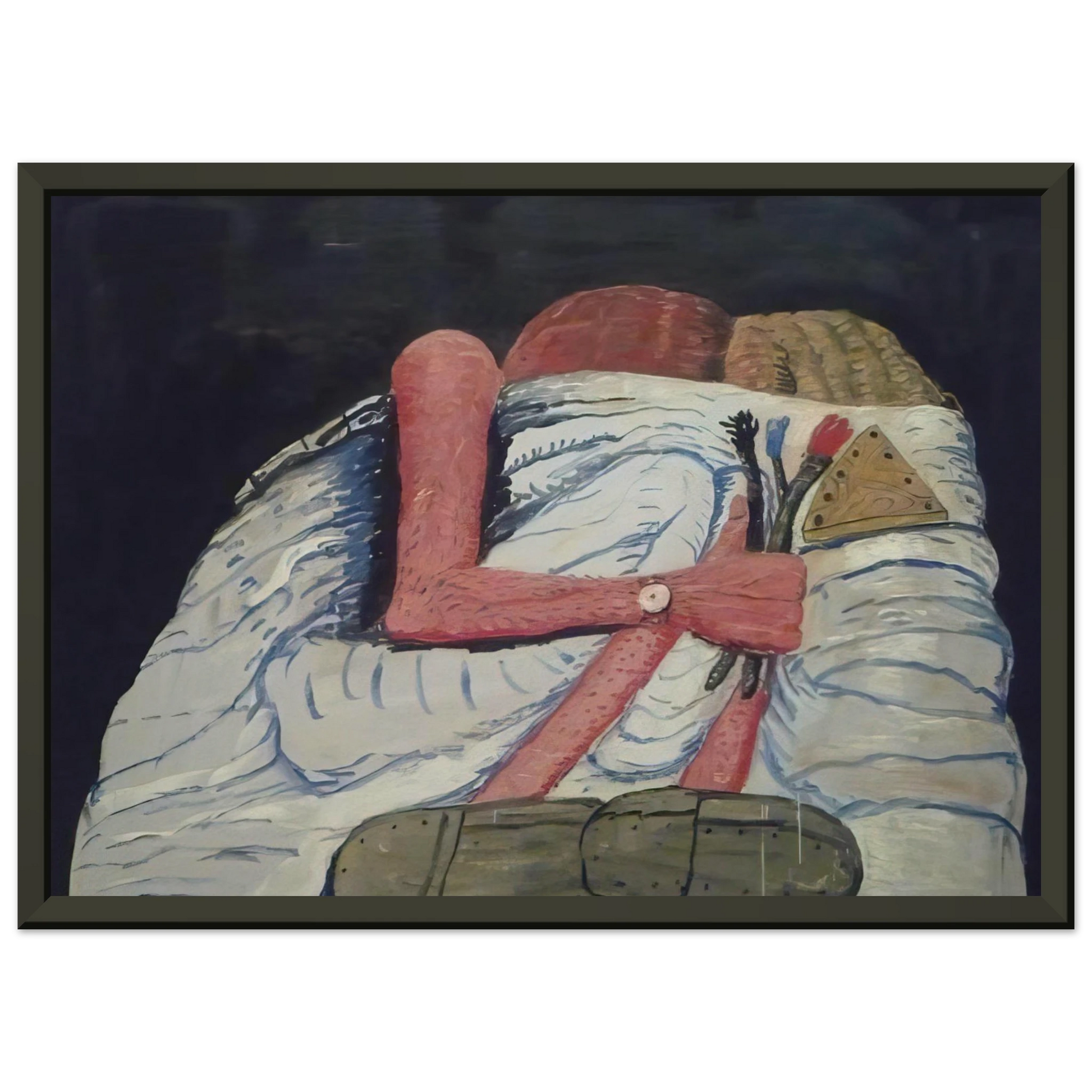 Philip Guston  COUPLE IN BED Framed Art Print  - Aluminum Frame - 40x50 cm / 16x20 inches