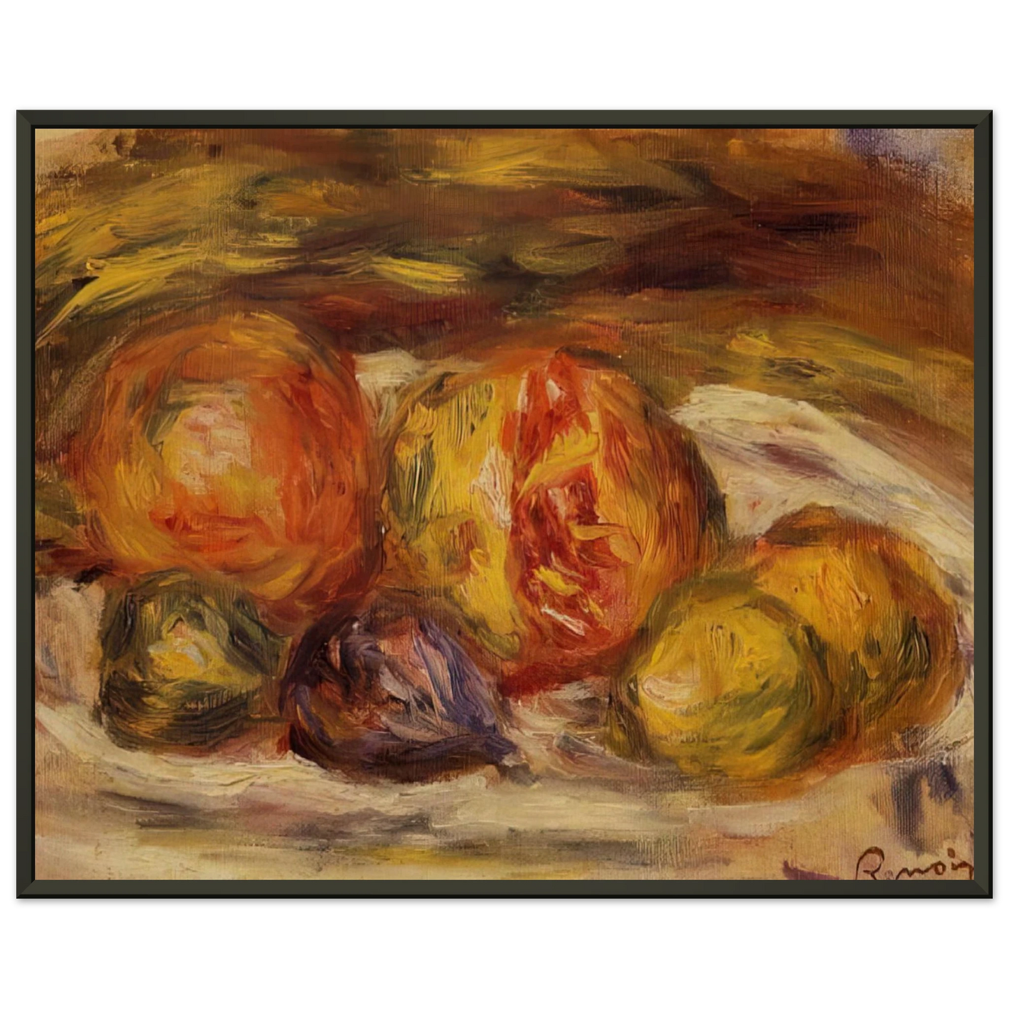 PierreAuguste Renoir  Still Life Pomegranate Figs and Apples Framed Art Print  - Aluminum Frame - 70x100 cm / 28x40 inches