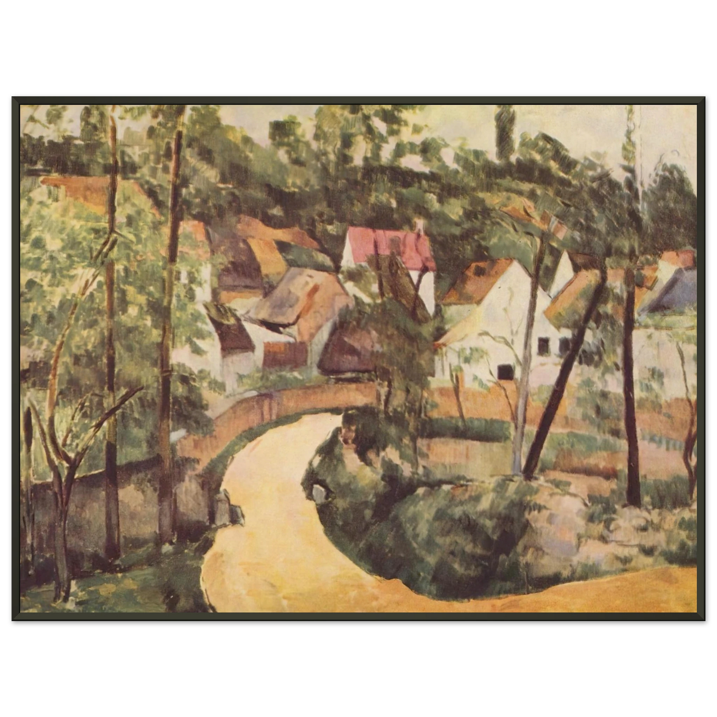 Paul Cezanne  A Turn in the Road Framed Art Print  - Aluminum Frame - 40x50 cm / 16x20 inches
