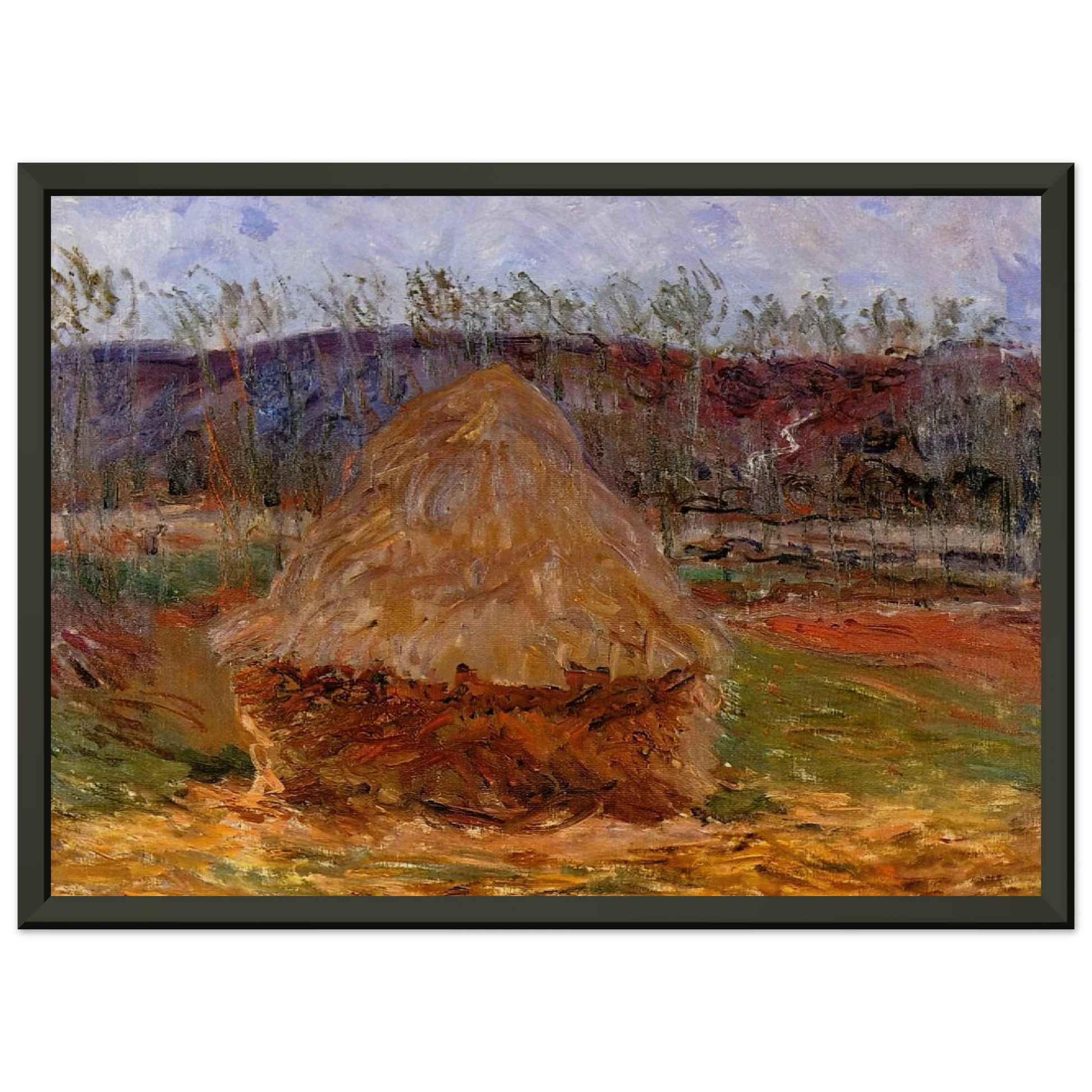 claude monet  Grainstack at Giverny Framed Art Print  - Aluminum Frame - 40x50 cm / 16x20 inches