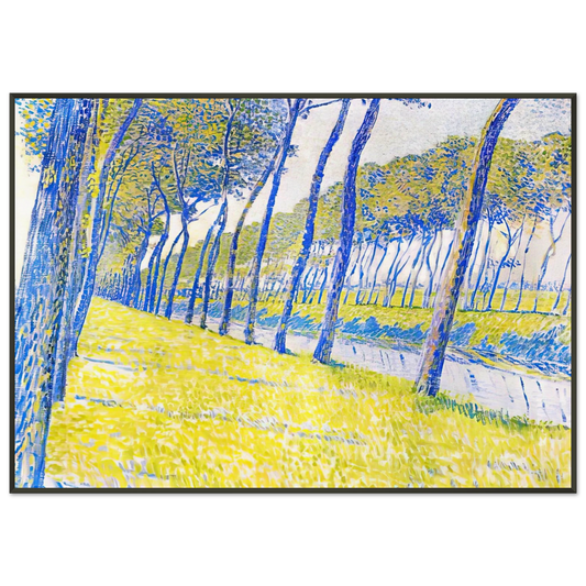 Theo van Rysselberghe  CANAL IN FLANDERS 1894 Framed Art Print  - Aluminum Frame - 21x29.7 cm / 8x12"