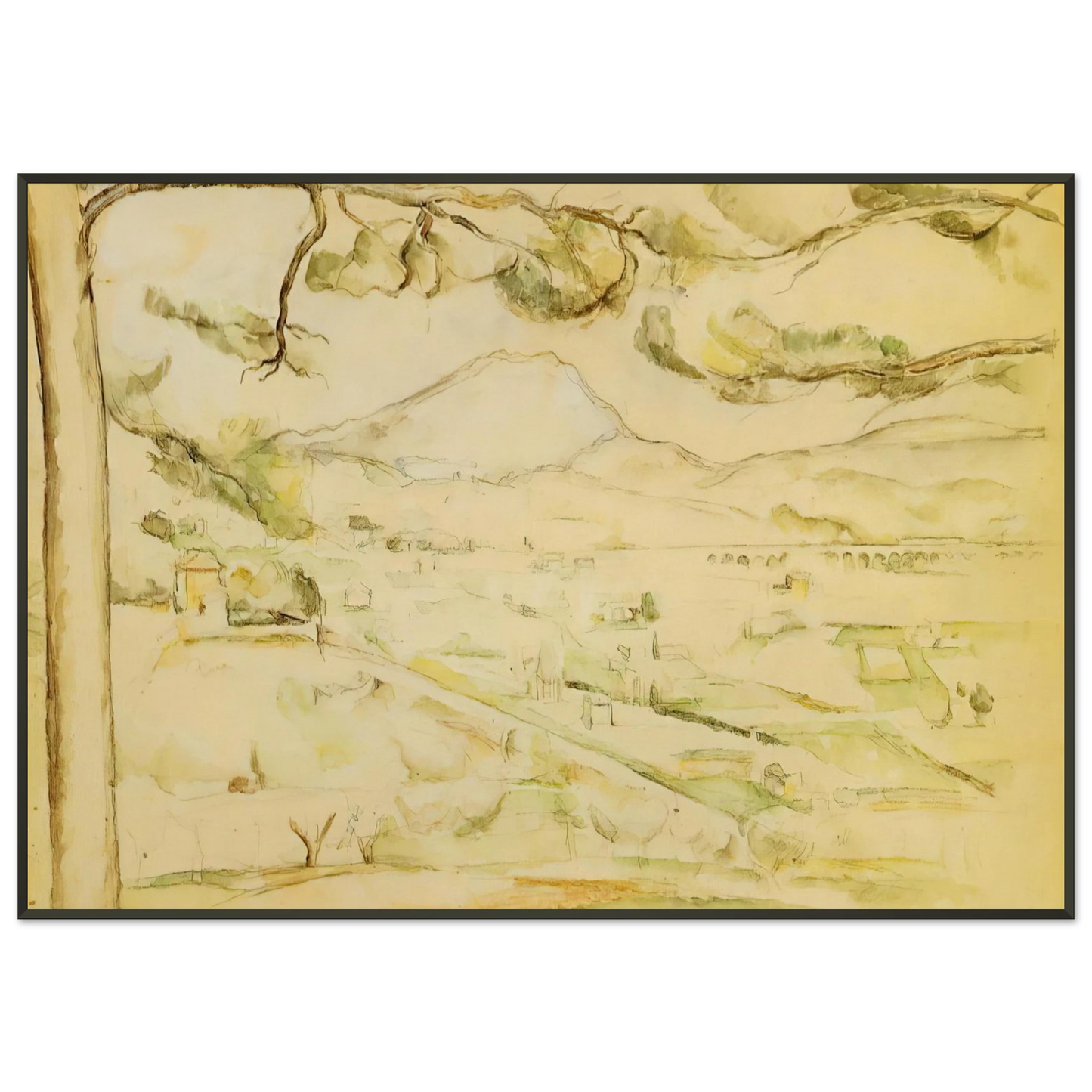 Paul Cezanne  The Arc Valley Framed Art Print  - Aluminum Frame - 21x29.7 cm / 8x12"