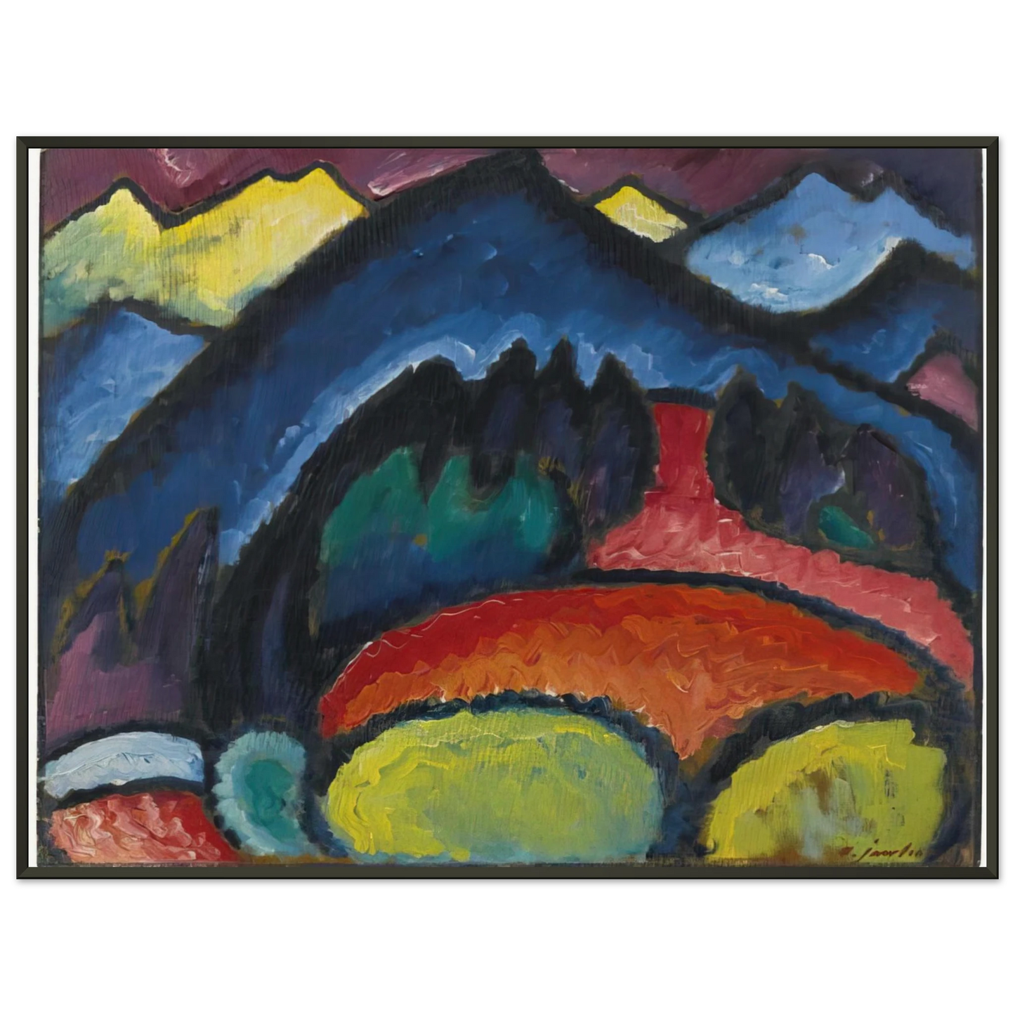 Alexej von Jawlensky  OBERSTDORF MOUNTAINS 1912 Framed Art Print  - Aluminum Frame - 70x100 cm / 28x40 inches