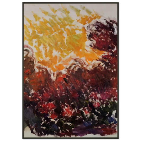 claude monet  The Garden at Giverny Framed Art Print  - Aluminum Frame - 21x29.7 cm / 8x12"