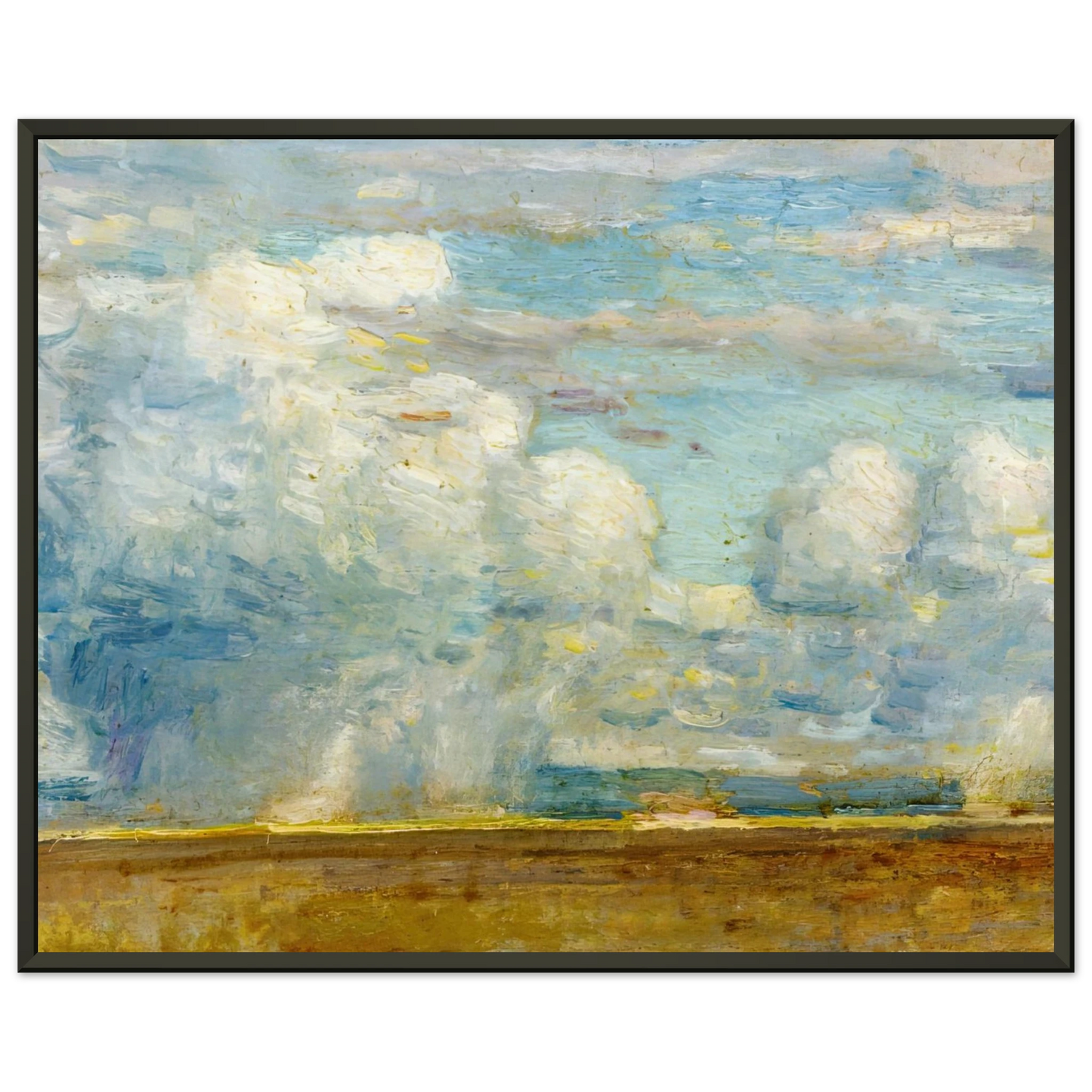Childe Hassam  Clouds also known as Rain Clouds over Oregon Desert Framed Art Print  - Aluminum Frame - 60x80 cm / 24x32 inches