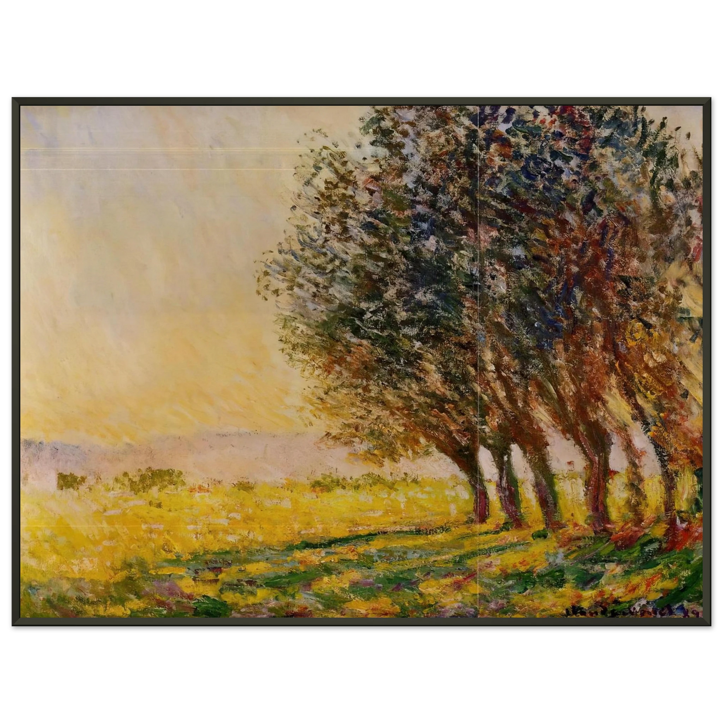 claude monet  Willows at Sunset Framed Art Print  - Aluminum Frame - 70x100 cm / 28x40 inches