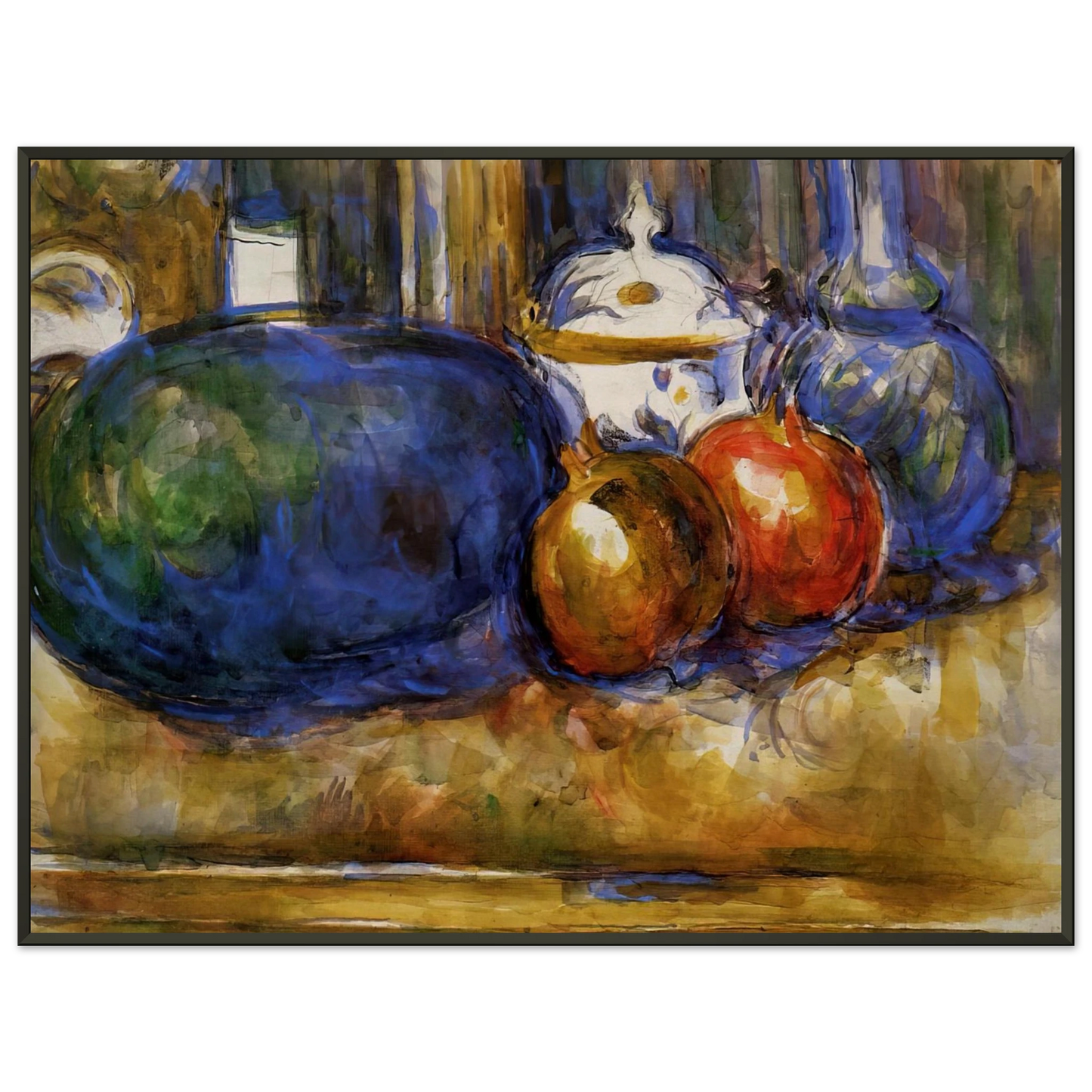 Paul Cezanne  Still Life with Watermelon and Pemegranates Framed Art Print  - Aluminum Frame - 60x80 cm / 24x32 inches