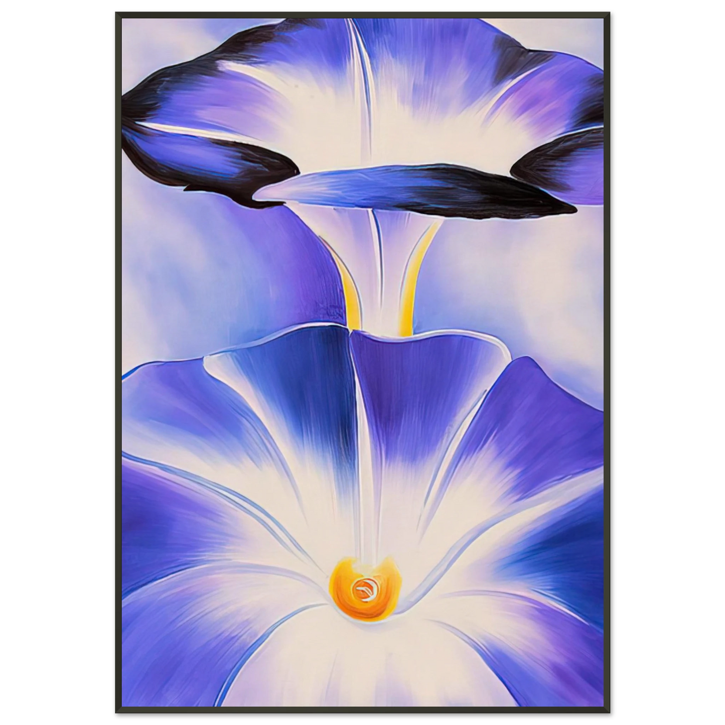 Georgia OKeeffe  Blue Morning Glories Framed Art Print  - Aluminum Frame - 21x29.7 cm / 8x12"