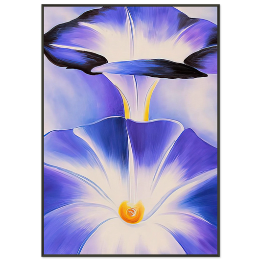 Georgia OKeeffe  Blue Morning Glories Framed Art Print  - Aluminum Frame - 21x29.7 cm / 8x12"
