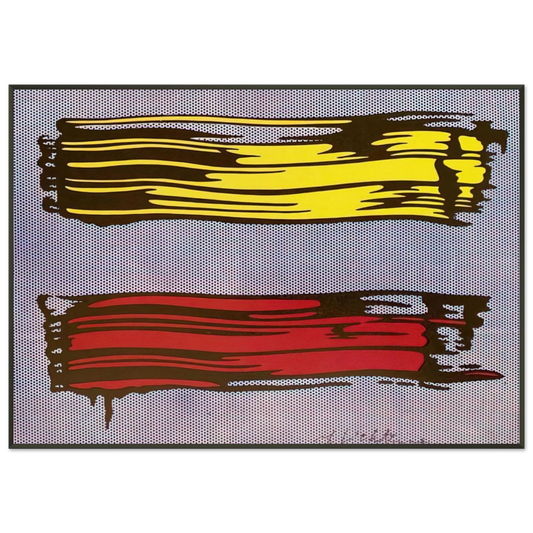 Roy Lichtenstein  YELLOW AND RED BRUSHSTROKES 1966 Framed Art Print  - Aluminum Frame - 21x29.7 cm / 8x12"
