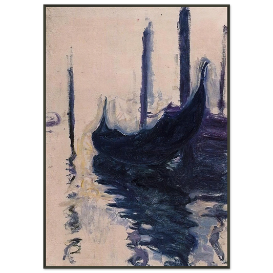 claude monet  Gondola in Venice Framed Art Print  - Aluminum Frame - 21x29.7 cm / 8x12"