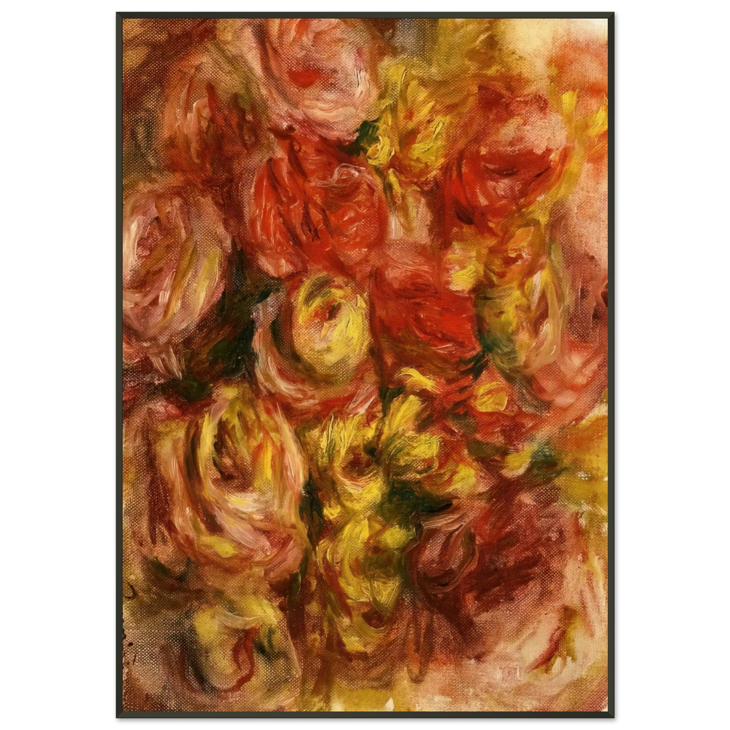 PierreAuguste Renoir  Study of Flowers Framed Art Print  - Aluminum Frame - 21x29.7 cm / 8x12"
