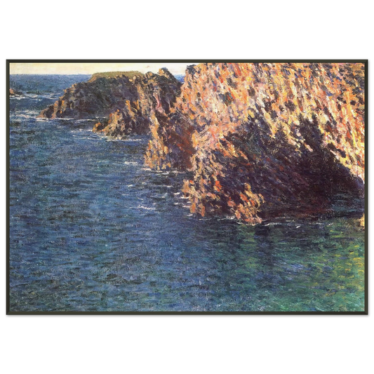 claude monet  The Grotto of PortDomois Framed Art Print  - Aluminum Frame - 21x29.7 cm / 8x12"