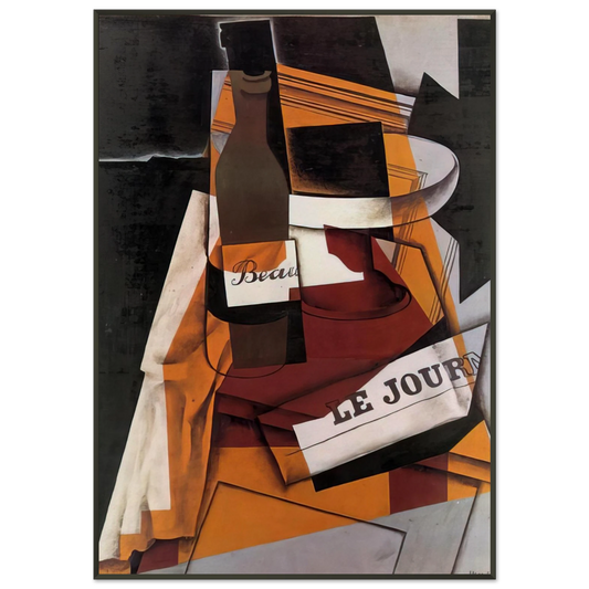 Juan Gris  BOTTLE NEWSPAPER AND FRUIT BOWL 1915 Framed Art Print  - Aluminum Frame - 21x29.7 cm / 8x12"