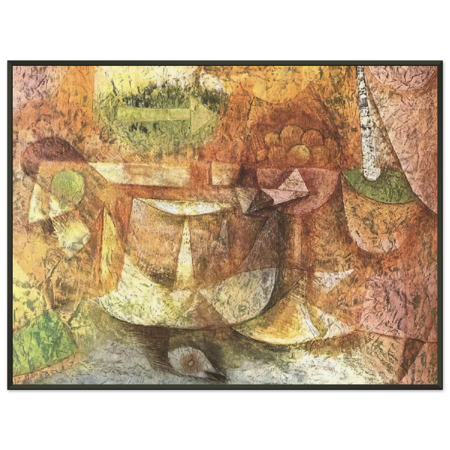 Paul Klee  STILL LIFE WITH DOVE 1931 Framed Art Print  - Aluminum Frame - 60x80 cm / 24x32 inches