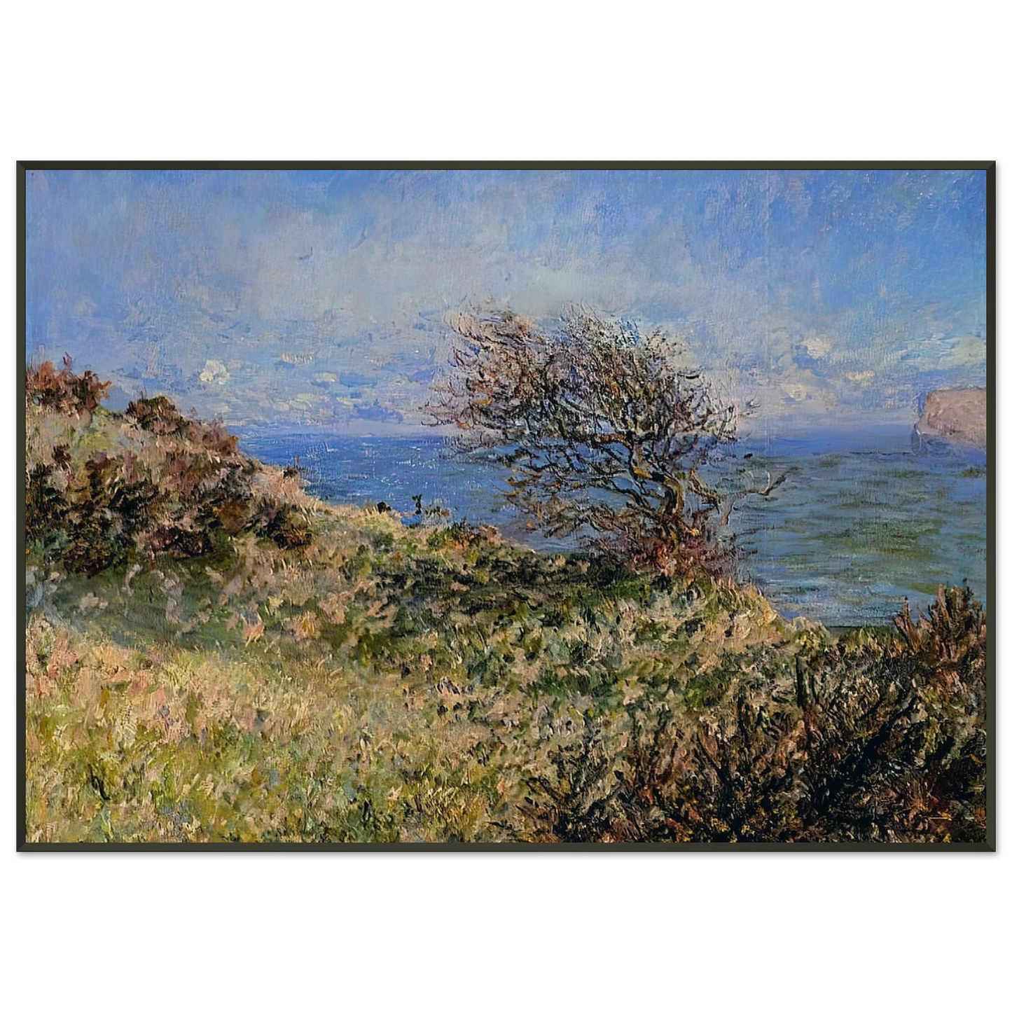 claude monet  On the Cliff at Fecamp Framed Art Print  - Aluminum Frame - 21x29.7 cm / 8x12"