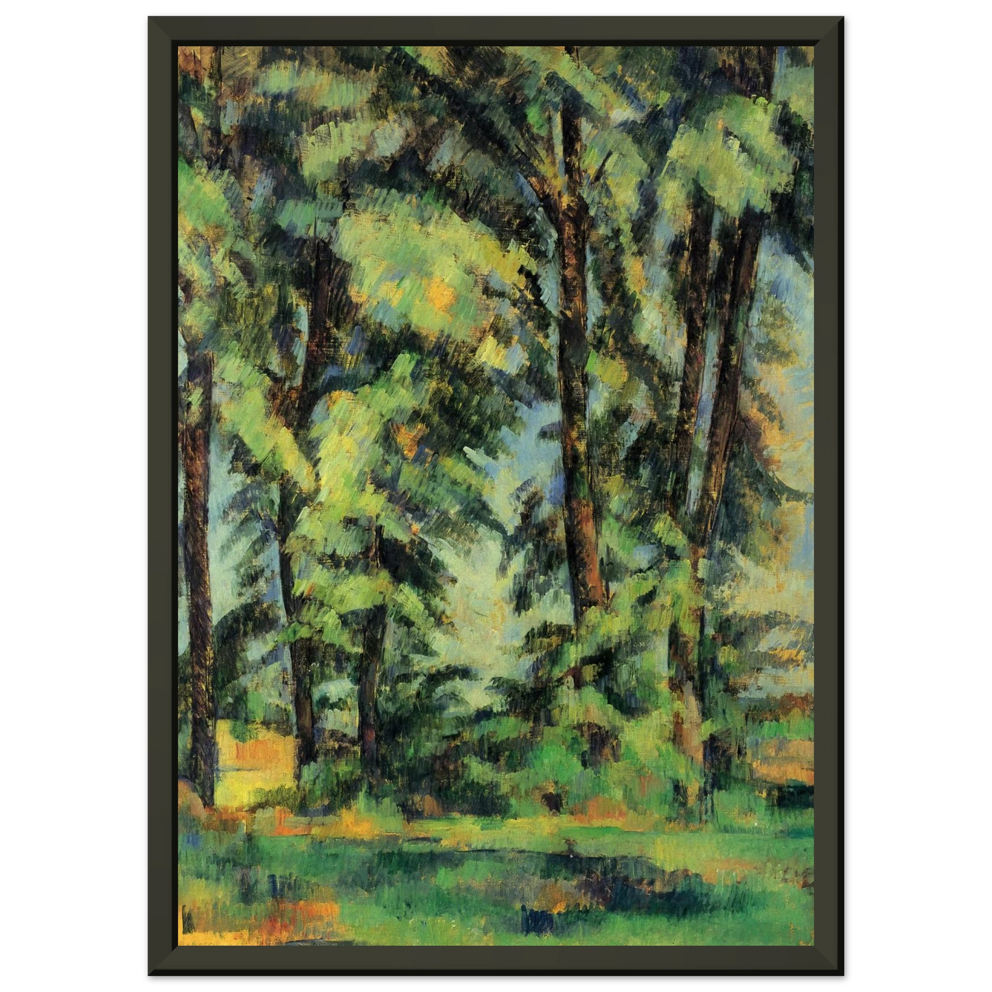Paul Cezanne  Large Trees at Jas de Bouffan Framed Art Print  - Aluminum Frame - 60x80 cm / 24x32 inches